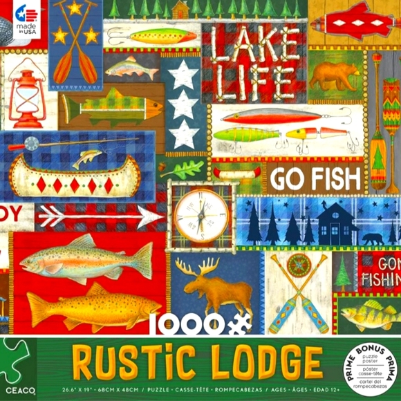 🧩 Jigsaw Puzzle 1000 pieces "Rustic Lodge" CEACO 🧩 - Picture 7 of 7